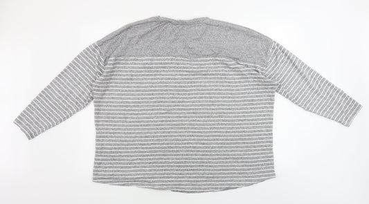 capsule Womens Grey Striped Pullover Jumper Size 24