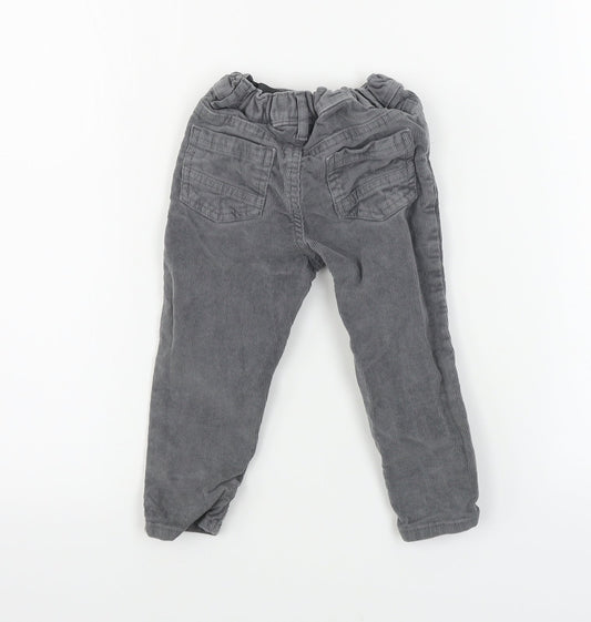 TU Girls Grey Corduroy Trousers Size 2 Years