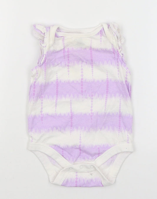 Baby Gap Baby Purple Striped Romper One-Piece Size 3-6 Months