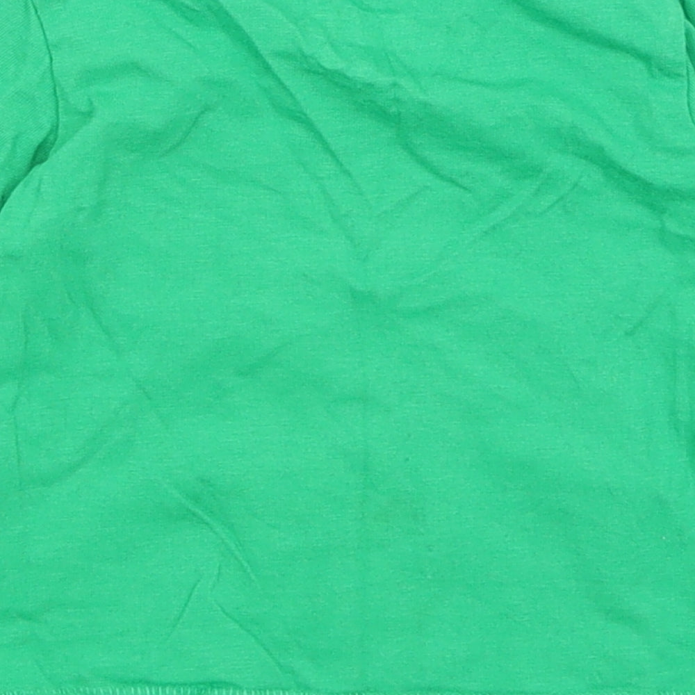 Brand and care label for F&F Baby Green Basic T-Shirt, size 6-9, Months - Santa's Little Helper