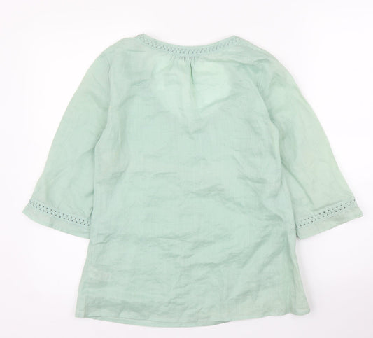 Womens UK Size 12 M&S Green Basic Blouse