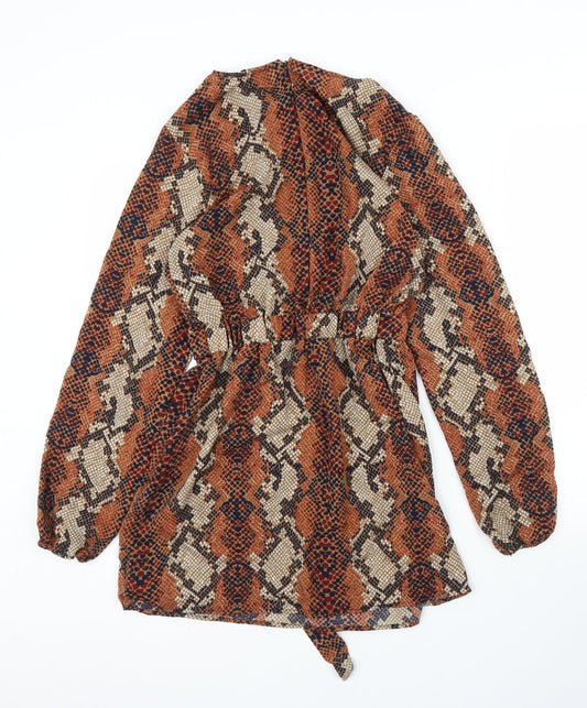 AX Paris Womens Brown Animal Print A-Line Size 8 - Snake print