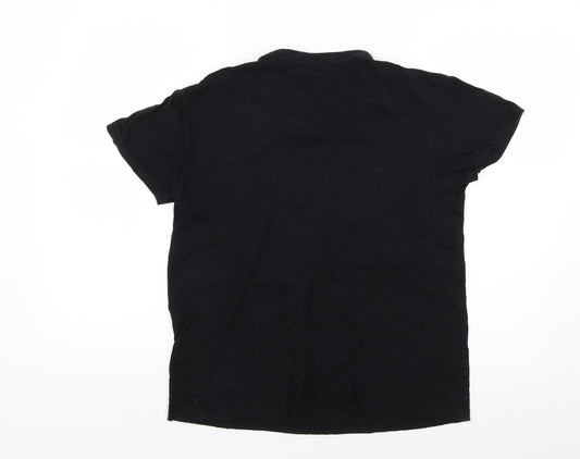 JHK Mens Black Geometric T-Shirt Size S