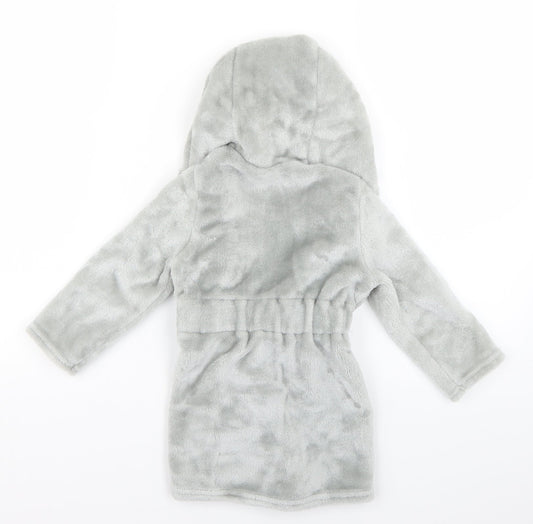 Tesco Baby Grey Geometric Babydoll Robe Size 12-18 Months