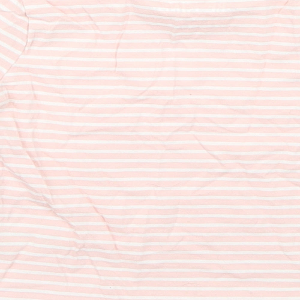 Brand and care label for F&F Baby Pink Striped Basic T-Shirt, size 12-18, Months