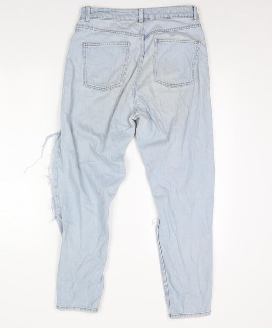 Topshop Womens Blue Denim Straight Jeans Size 28 L30 in