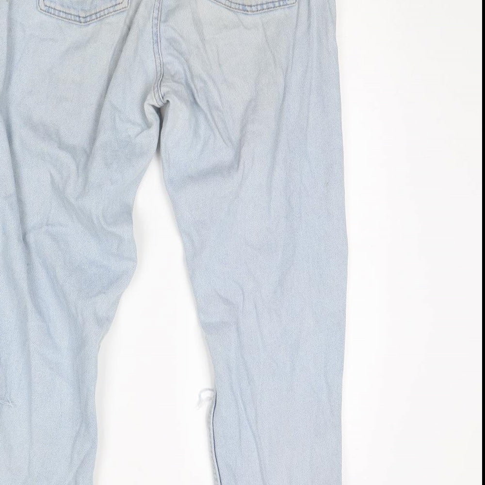 Topshop Womens Blue Denim Straight Jeans Size 28 L30 in