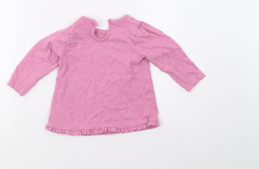 George Girls Pink Basic T-Shirt Size 6-9 Months