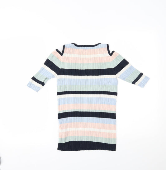 F&F Womens Multicoloured Striped Basic Blouse Size 10