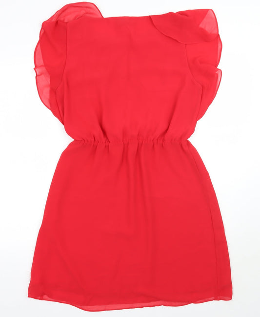 H&M Womens Red Rayon A-Line Size 10