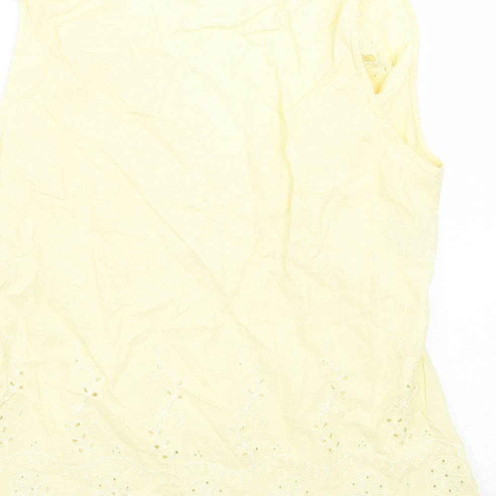 Womens UK Size 14 Marks and Spencer Yellow Basic Blouse