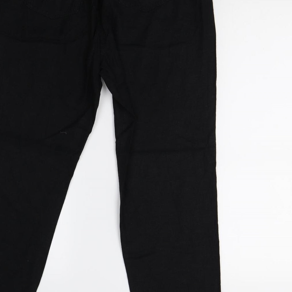 Womens UK Size 14 M&S Regular Fit Black Trousers