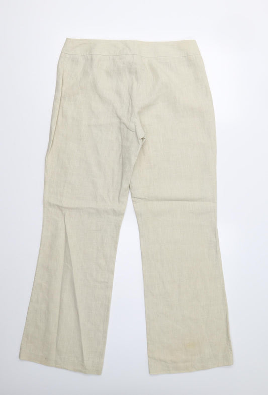 Womens UK Size 12 Evie Regular Fit Beige Trousers