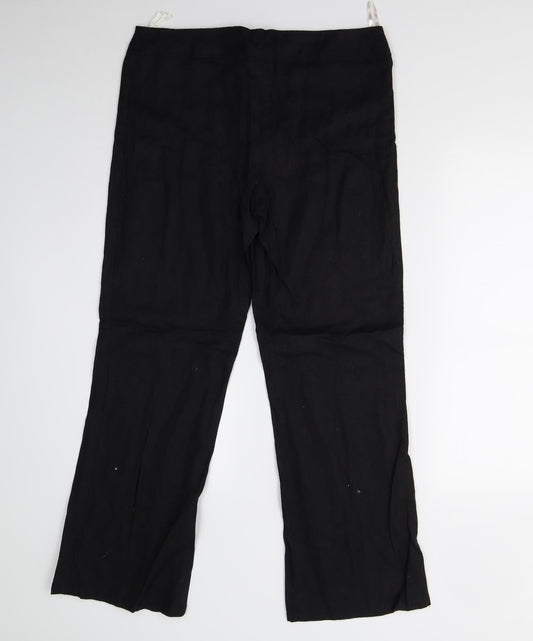 Evie Womens Black Trousers Size 12 L28 in