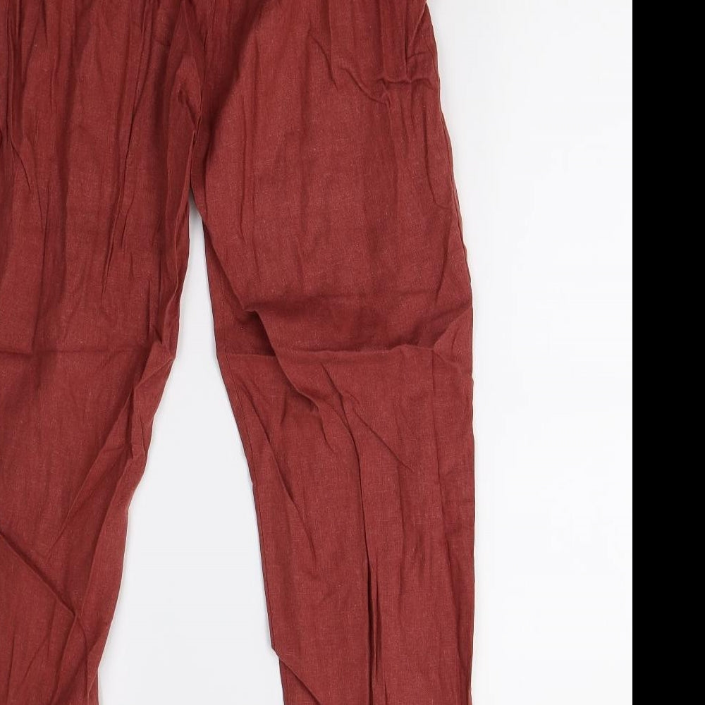 New Look Womens Red Trousers Size 14 L27 in