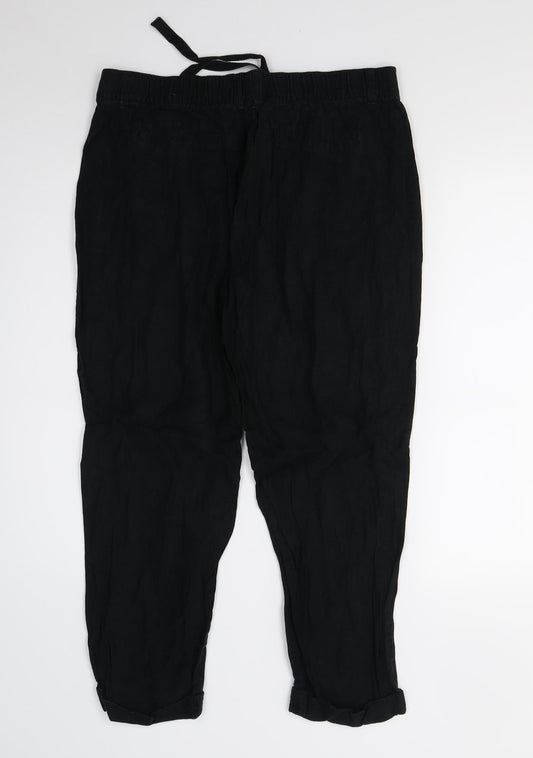 M&S Womens Black Trousers Size 14 L24 in - Short