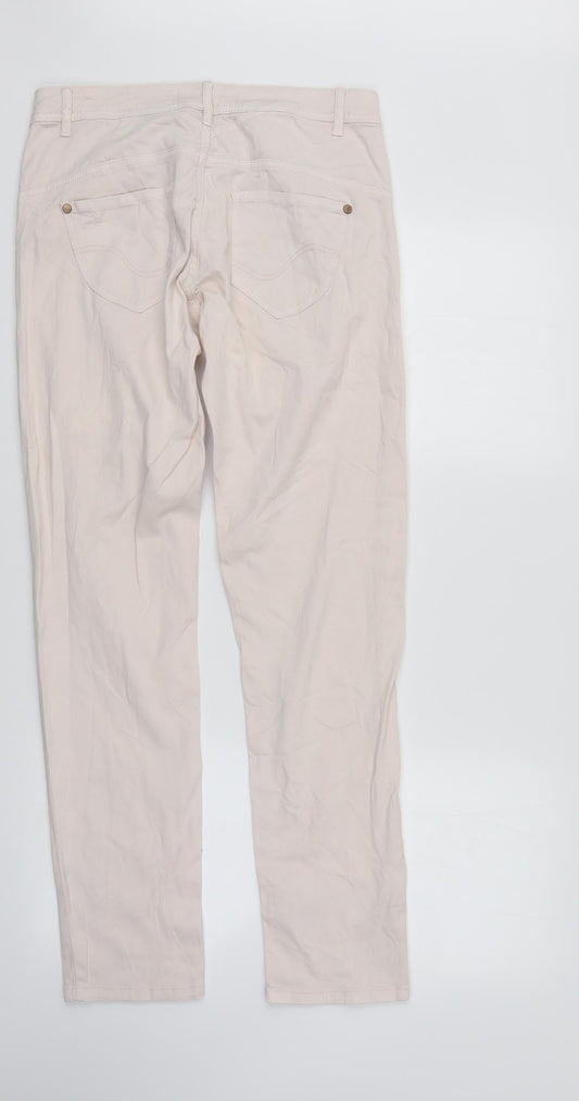Womens UK Size 10 Blue Motion Regular Fit Straight Ivory Jeans