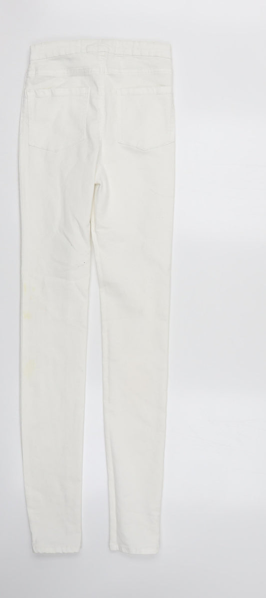 Denim & Co. Womens White Denim Straight Jeans Size 8 L33 in
