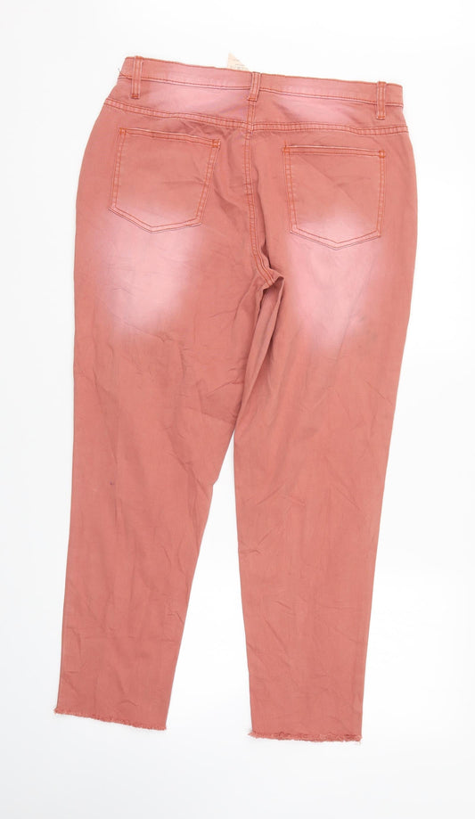 Rainbow Womens Orange Denim Straight Jeans Size 12 L28 in