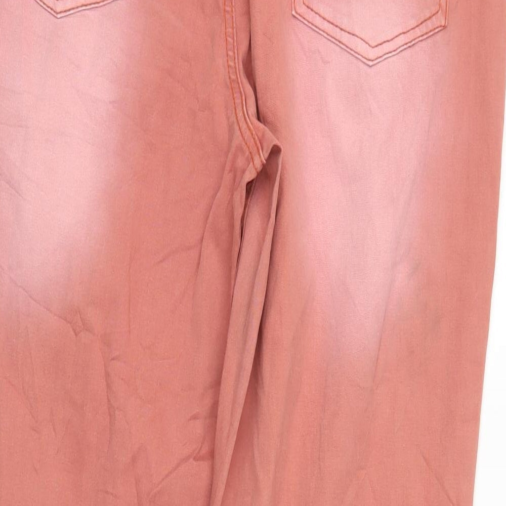 Rainbow Womens Orange Denim Straight Jeans Size 12 L28 in