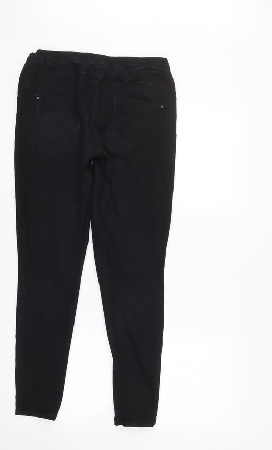 Denim & Co. Womens Black Denim Tapered Jeans Size 10 L27 in