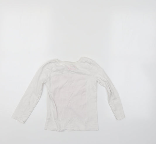 Primark Girls White Pullover Jumper Size 4-5 Years