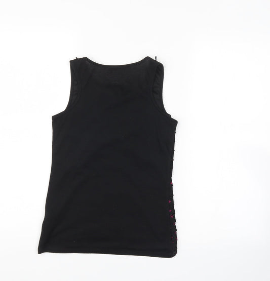 YD Girls Black Basic Tank Size 10-11 Years