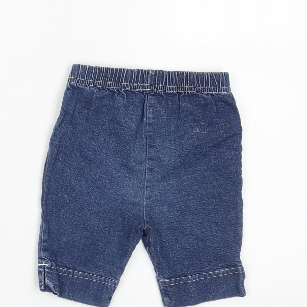Brand and care label for George Baby Blue Jogger Trousers, size 12, Months