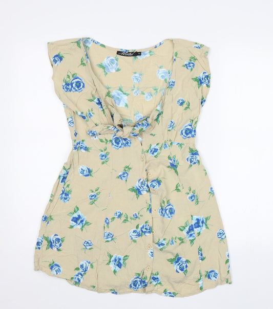 Motel Rocks Womens Beige Floral Fit & Flare Size XS