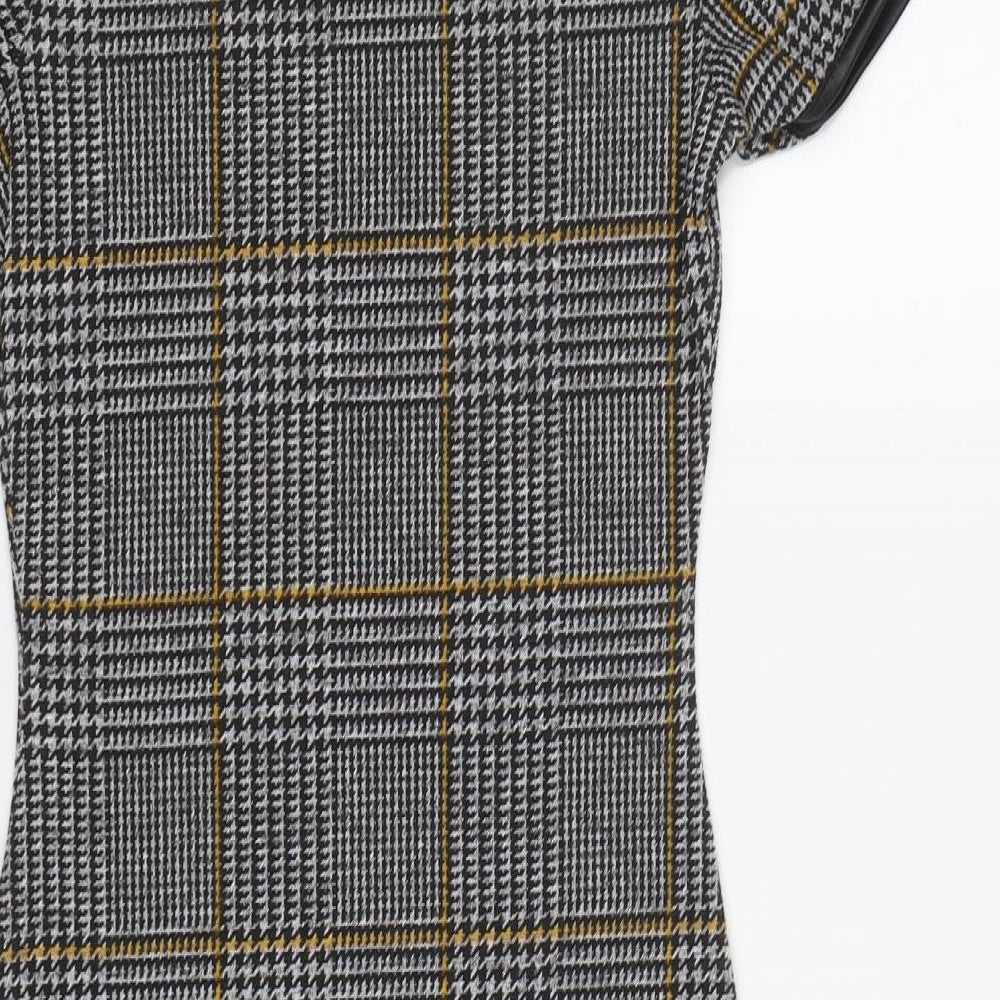Select Womens Grey Check Bodycon Size 6