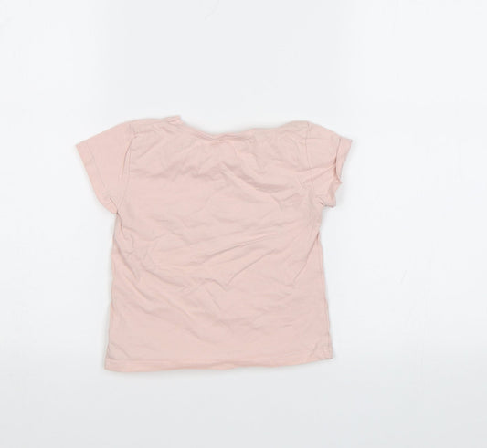 River Island Girls Pink Basic T-Shirt Size 2 Years