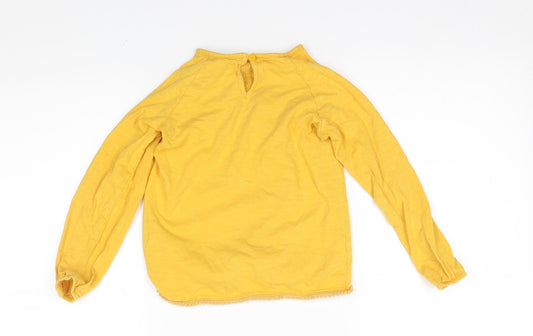 M&S Girls Yellow Basic Blouse Size 5-6 Years -