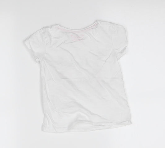 Primark Girls White Basic T-Shirt Size 5-6 Years - love to dance