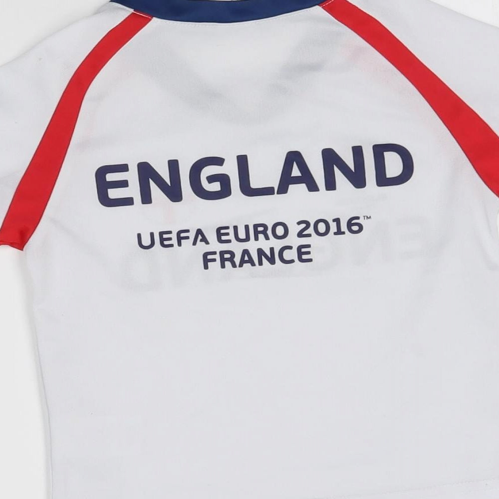 Brand and care label for euro 2016 france girls’ white basic t-shirt, size 2-3, years - england