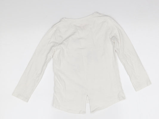 My Weekend Favourites Girls White Basic T-Shirt Size 7 Years - grl pwr