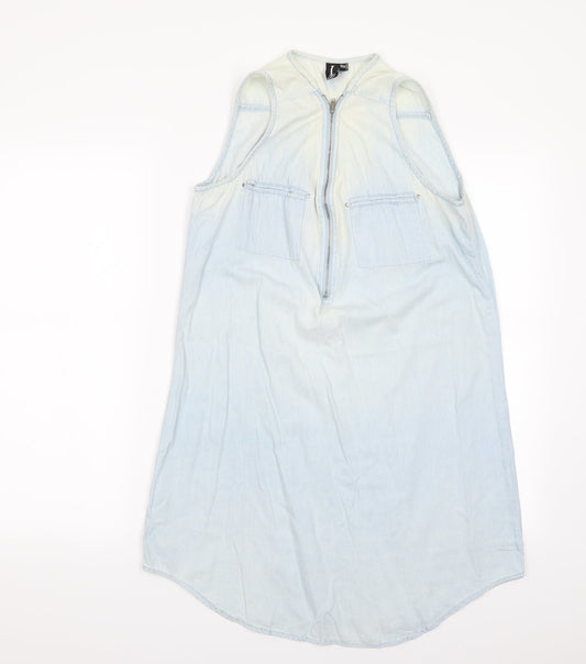 Additional front view of Izabel women’s blue slip dress, size UK 8