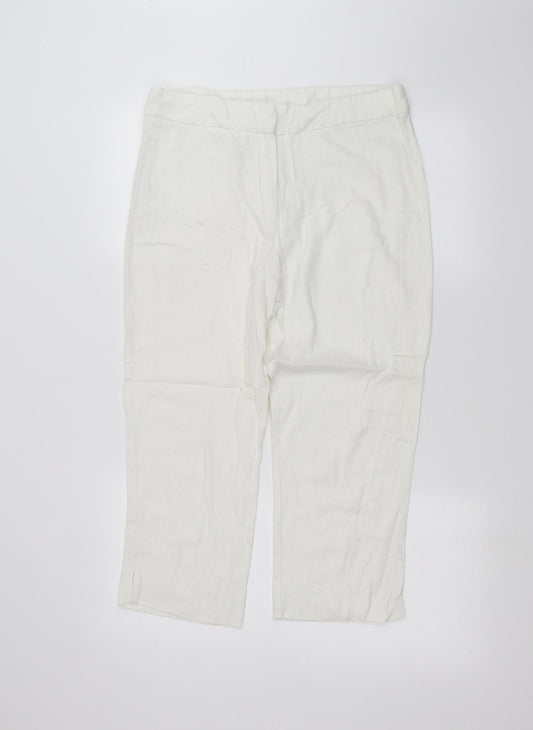 Womens UK Size 12 Soon Regular Fit White Trousers