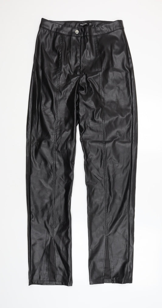 Womens UK Size 10 Nasty Gal Regular Fit Black Trousers