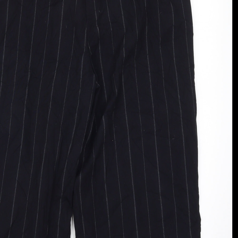 Capsule Womens Blue Striped Cropped Trousers Size 18