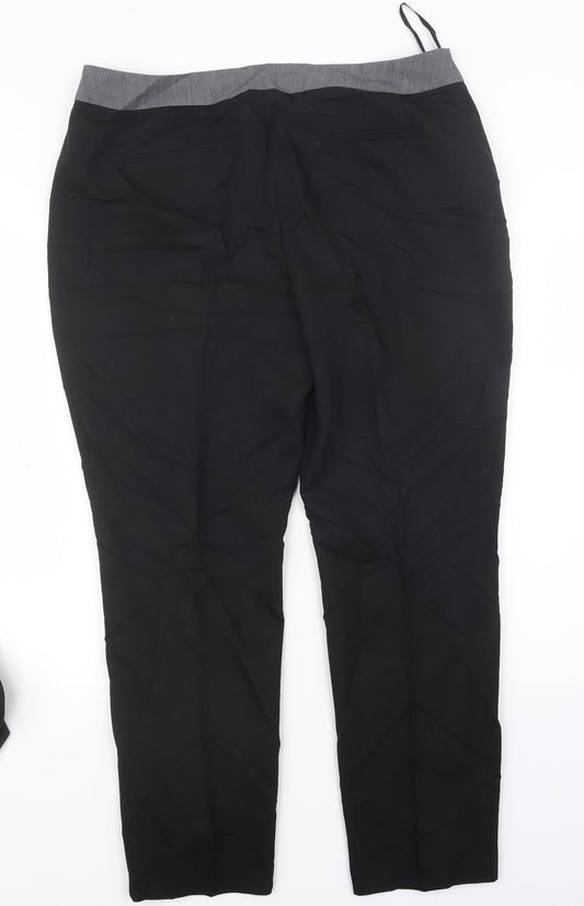 South Womens Black Trousers Size 16 L28 in