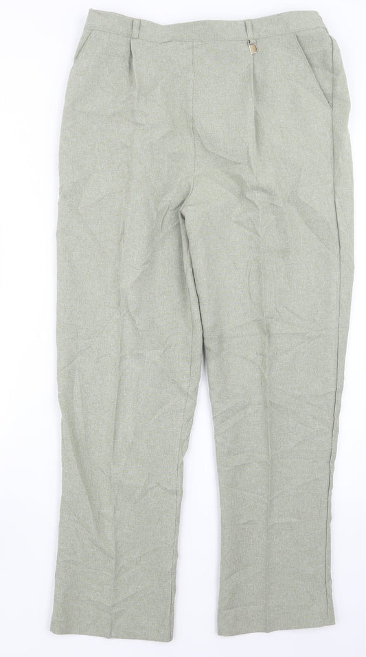 Womens UK Size 16 Classic Regular Fit Green Trousers