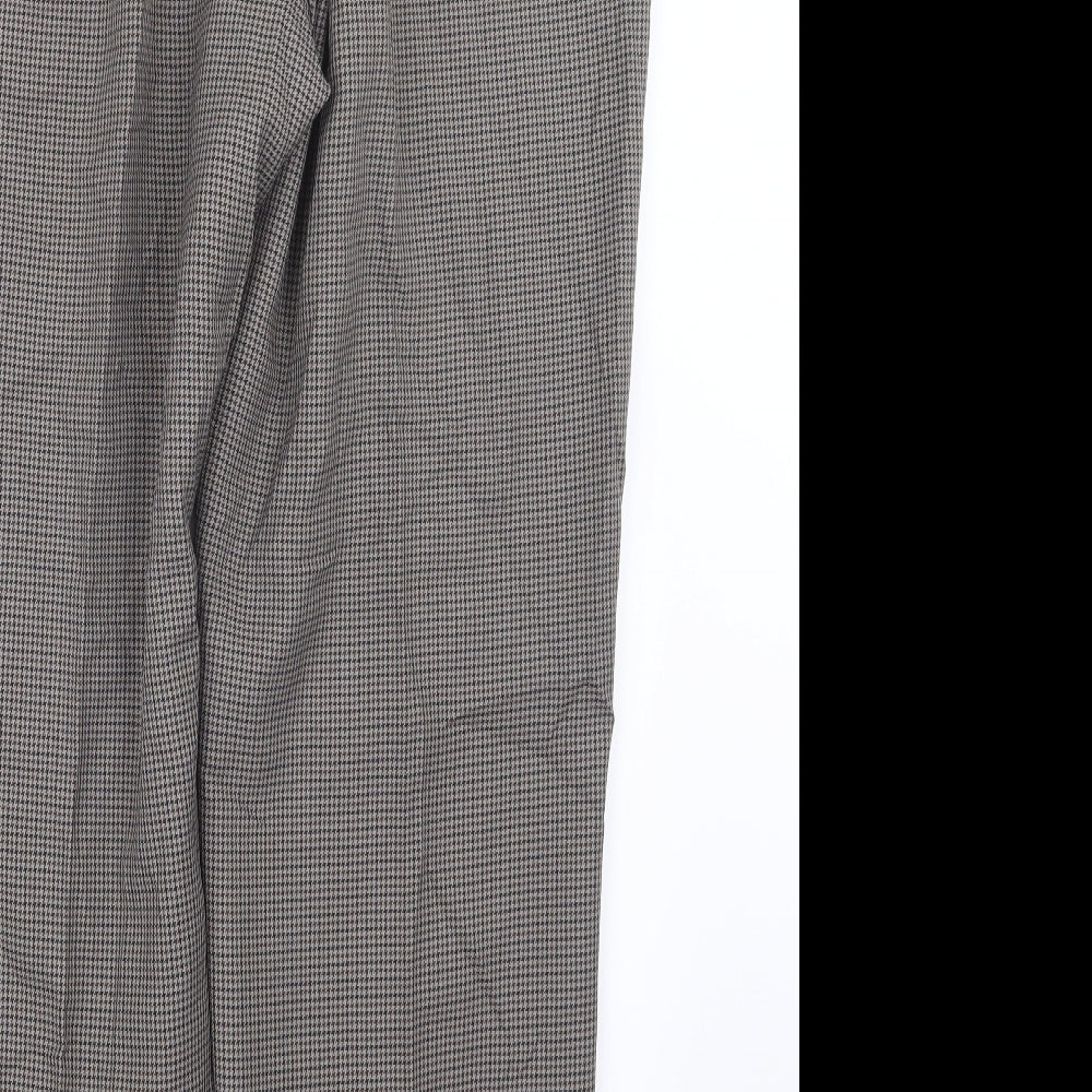 Premier Man Mens Brown Houndstooth Trousers Size 36 in L31 in