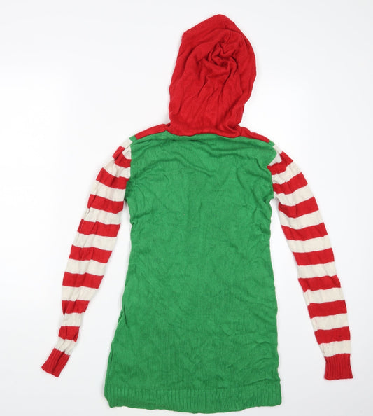 Brave Soul Girls Green Pullover Hoodie Size S - Seasonal Christmas Festive Holiday
