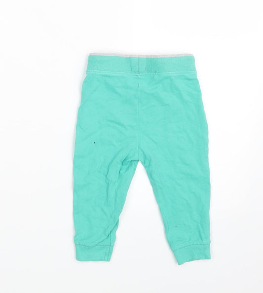 Baby Boys Green Jogger Trousers Size 12 Months - Inside Leg 9 Inches