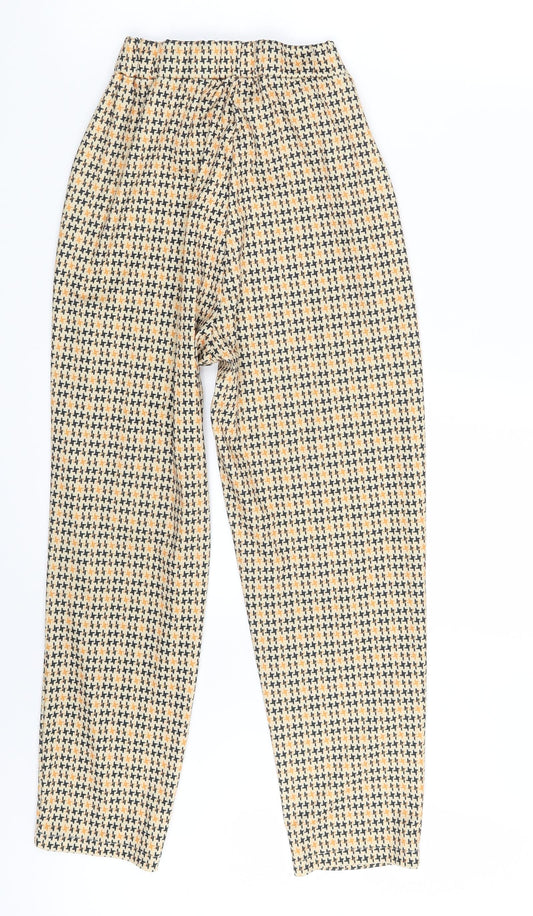 Preworn Girls Multicoloured Geometric Sweatpants Trousers One Size