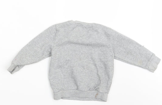F&F Girls Grey Pullover Jumper Size 2-3 Years - Seasonal Christmas Festive Holiday