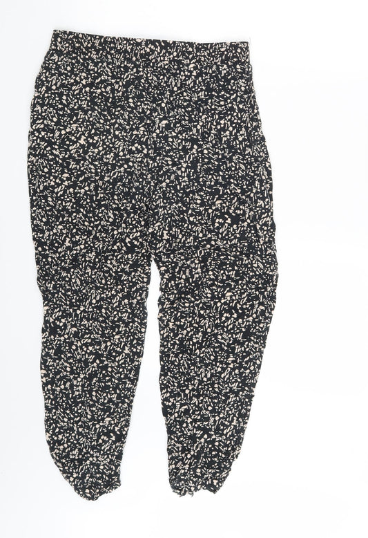Primark Womens Black Polka Dot Sweatpants Trousers Size 12 L23 in