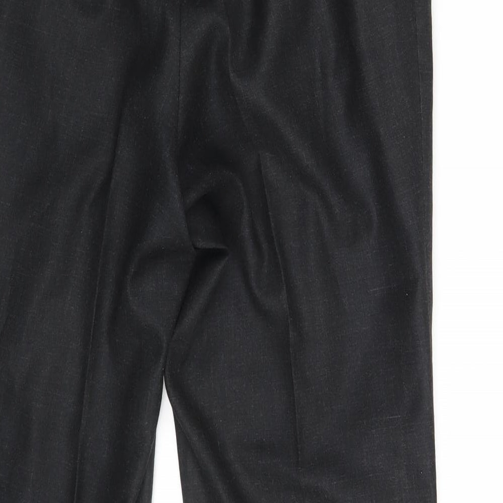 Mens UK Size 30 in Preworn Regular Fit Black Trousers