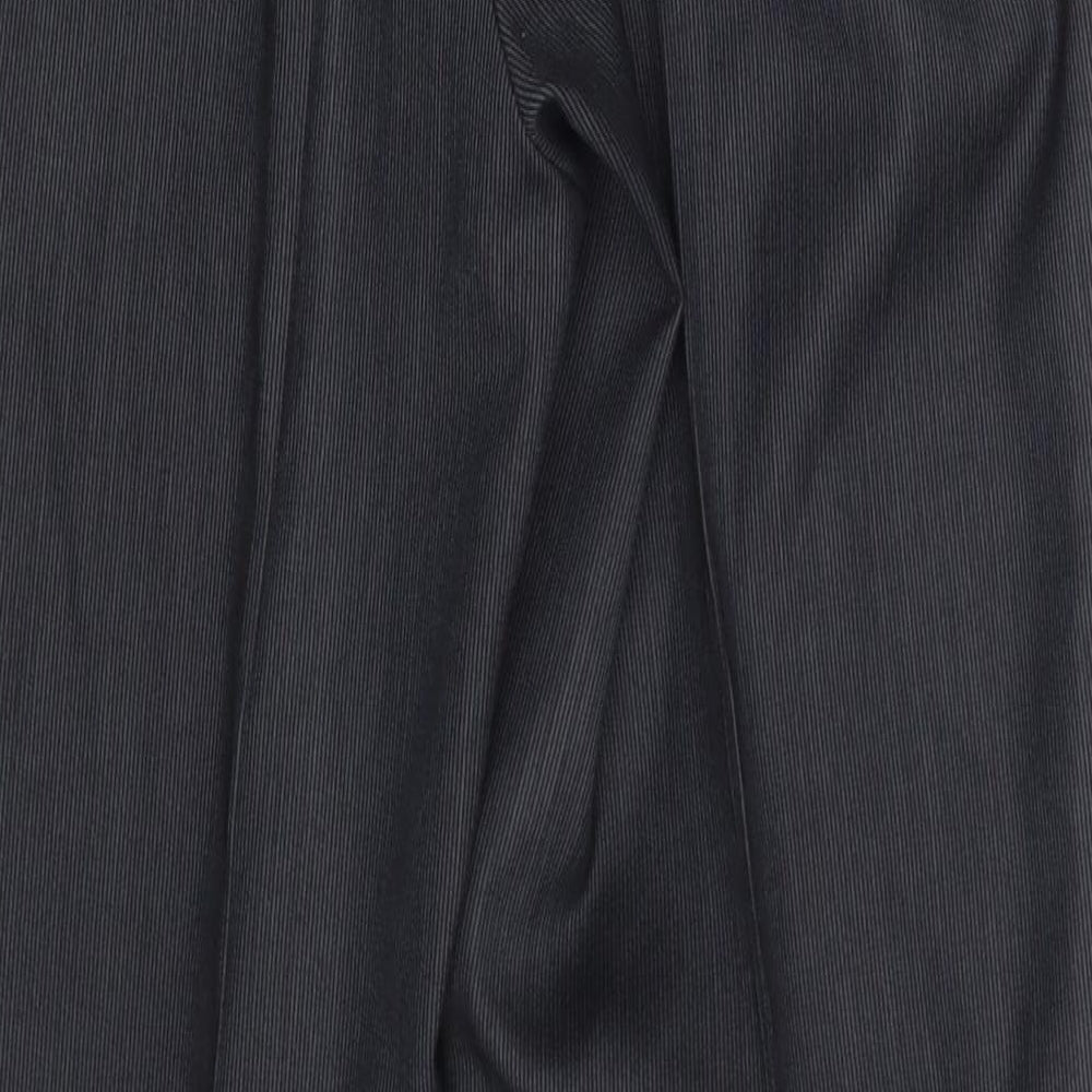 Mens UK Size 30 in Preworn Regular Fit Black Trousers