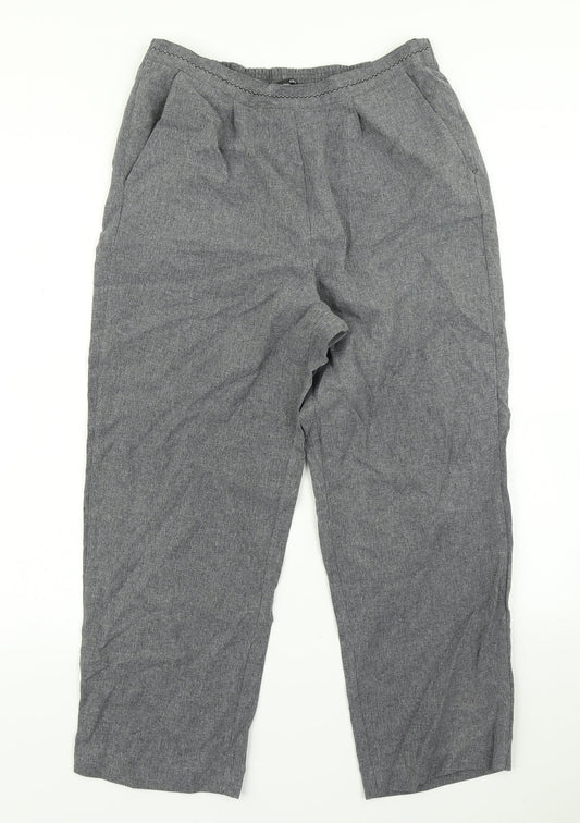 Womens UK Size 10 Bonmarché Regular Fit Dress Pants Grey Trousers